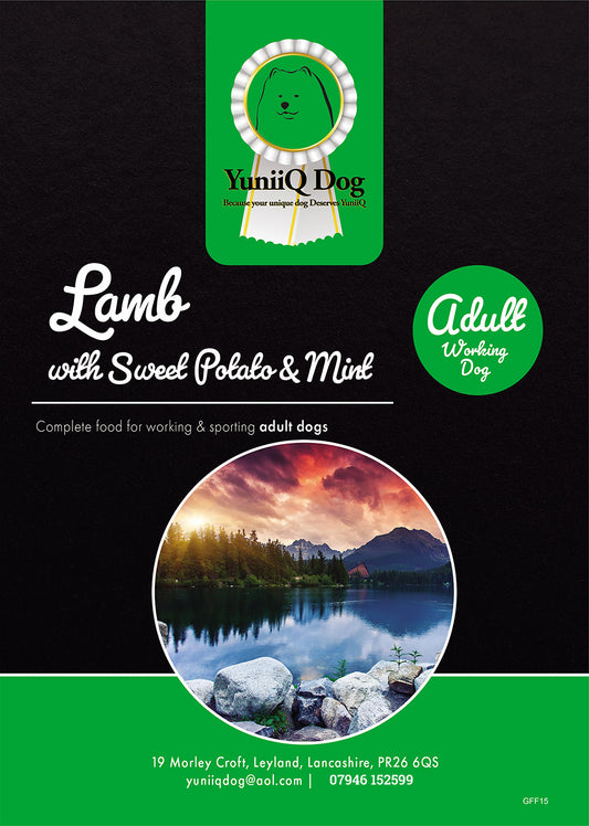 Grain Free Lamb,Sweet Potato & Mint for Adult Working Dogs - 15kg